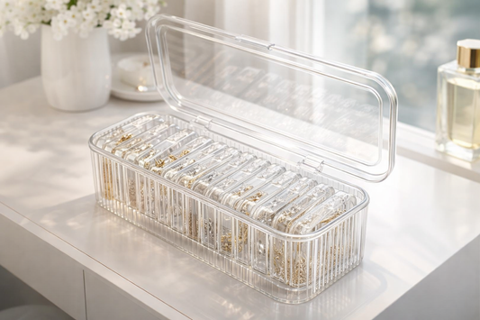 14-Compartment Transparent Jewellery Organizer